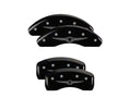 Set Of 4 Caliper Covers Engraved Front And Rear Style 1 Chrysler Wing Black Finish Silver Characters 2001-2010 Chrysler PT MGP Caliper Covers