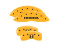 Set Of 4 Caliper Covers Engraved Front Honda Engraved Rear H Logo Yellow Finish Black Characters 2009-2023 Honda Pilot MGP Caliper Covers