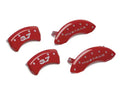 Set Of 4 Caliper Covers Engraved Front Mustang Engraved Rear 3.7 Red Finish Silver Characters 2010-2014 Ford Mustang MGP Caliper Covers
