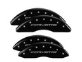 Set Of 4 Caliper Covers Engraved Front And Rear C6 Corvette Black Finish Silver Characters 2006-2013 Chevrolet Corvette MGP Caliper Covers