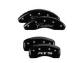 Set Of 4 Caliper Covers Engraved Front Cadillac Engraved Rear Ats Black Finish Silver Characters 2013-2016 Cadillac ATS MGP Caliper Covers