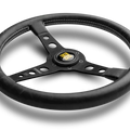 Momo Prototipo Steering Wheel 350 mm - Tobacco Leather/Brown Stitch/Brushed Spokes