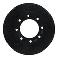 R1 12-21 Nissan NV1500 Front Left Drilled & Slotted Black Brake Rotor