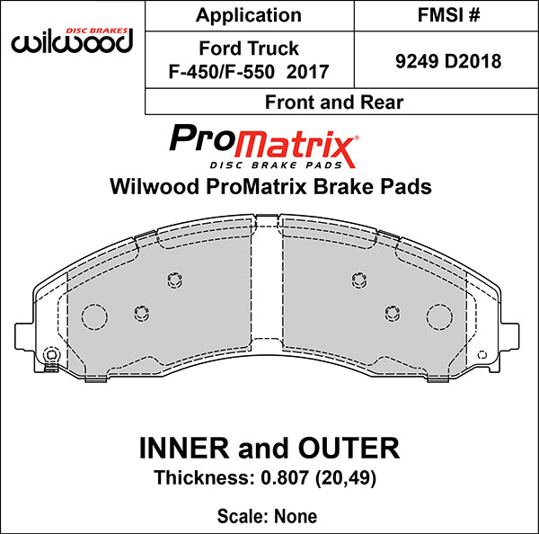Wilwood PADD2018PM.807AXLE SET