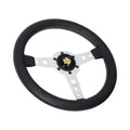 Momo Prototipo Steering Wheel 350 mm - Black Leather/Wht Stitch/Black Spokes