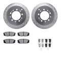 DFC 07-22 Lexus LX570 Rear Drilled & Slotted Silver Rotors with 5000 Advanced Brake Pads w/Hardware