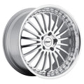 ~(31 lbs. 20X20X10)~ TSW SILVERSTONE 18x8.0 5/120 ET35 CB76.1 SILVER W/MIRROR CUT FACE AND LIP
