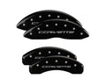 MGP 4 Caliper Covers Engraved Front & Rear C7/Corvette Black finish silver ch