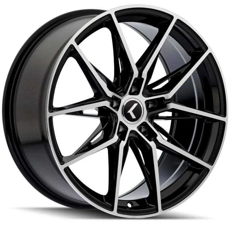 KRAZE EVOLVE KR196 GLOSS BLACK/MACHINED FACE 19X8.5 5-112 40MM 66.56MM
