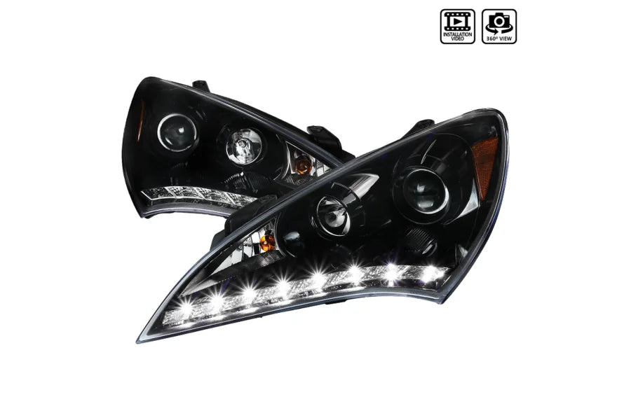 2D PROJECTOR HEADLIGHTS-GLOSSY BLAC