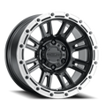 Aluminum Wheels 17x9 Compass 956BS Satin Black Silver Ring -12 Offset 8 on 170 Bolt Pattern 125.2 Bore Raceline