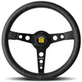 Momo Prototipo Steering Wheel 350 mm - Black Leather/White Stitch/Brshd Spokes