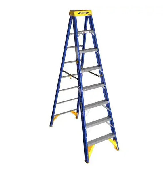 WERNER 8FT OLD BLUE CONTRACTORS JOBSTATION LADDER TYPE IAA 375# CAPACITY O