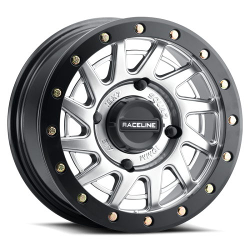 Raceline Wheels SQUAD HYPER SILVER W BLACK RING 15X7 4X156 10