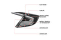 SEDAN LED TAIL LIGHTS WITH MATTE BLACK HOUSING AND CLEAR LENS WITH SEQUENTIAL TURN SIGNAL AND SHOW MODE