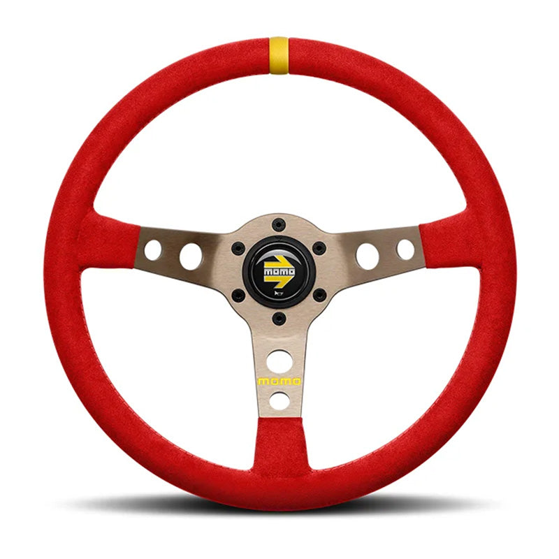 MOMO MOD.07 350 Diam 72 Dish Red Microfiber,Anthracite Anodized Spokes 1 Stripe
