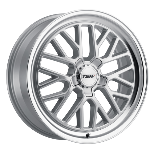 ~(49 lbs. 22X22X10)~ TSW HOCKENHEIM S 20x8.5 5/108 ET40 CB72.1 SILVER W/MIRROR CUT LIP (CHROME HEX NUT)