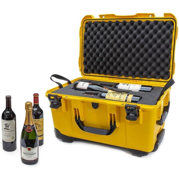 NANUK 938 CASE W/FOAM INSERT FOR 6 WINE BOTTLES YELLOW INTERIOR: 21.5 X 12.5 X 11.6IN