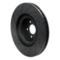 R1 15-23 Ford Mustang Front Right Drilled & Slotted Black Brake Rotor