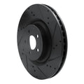 R1 15-23 Ford Mustang Front Right Drilled & Slotted Black Brake Rotor