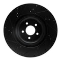 R1 15-23 Ford Mustang Front Right Drilled & Slotted Black Brake Rotor
