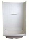 54IN X 28IN X 65.5IN BATHTUB & SHOWER PAN SURROUND; 3PIECE DESIGN; TILE FINISH WHITE