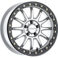 Raceline A14SB Alpha 15x10in/6x139.7 BP/25mm Offset/78.1mm Bore - Silver & Blk Ring Beadlock Wheel