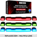 GMC Chevy 20-23 (4th GEN Body Style) Heavy-Duty (3-Piece Set) Smoked Cab Roof Light Lens with RGB (Multi-Colored) High-Power LED s - Complete Kit With Wiring Hardware - ATTN: Cab Lights are User Controlled by Bluetooth Using App Thru Mobile Phone / Ta
