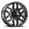 Cast Aluminum Wheels 146 GB 17x9 Gloss Black 6 On 139.7 Bolt Pattern 0 Offset ION Wheels