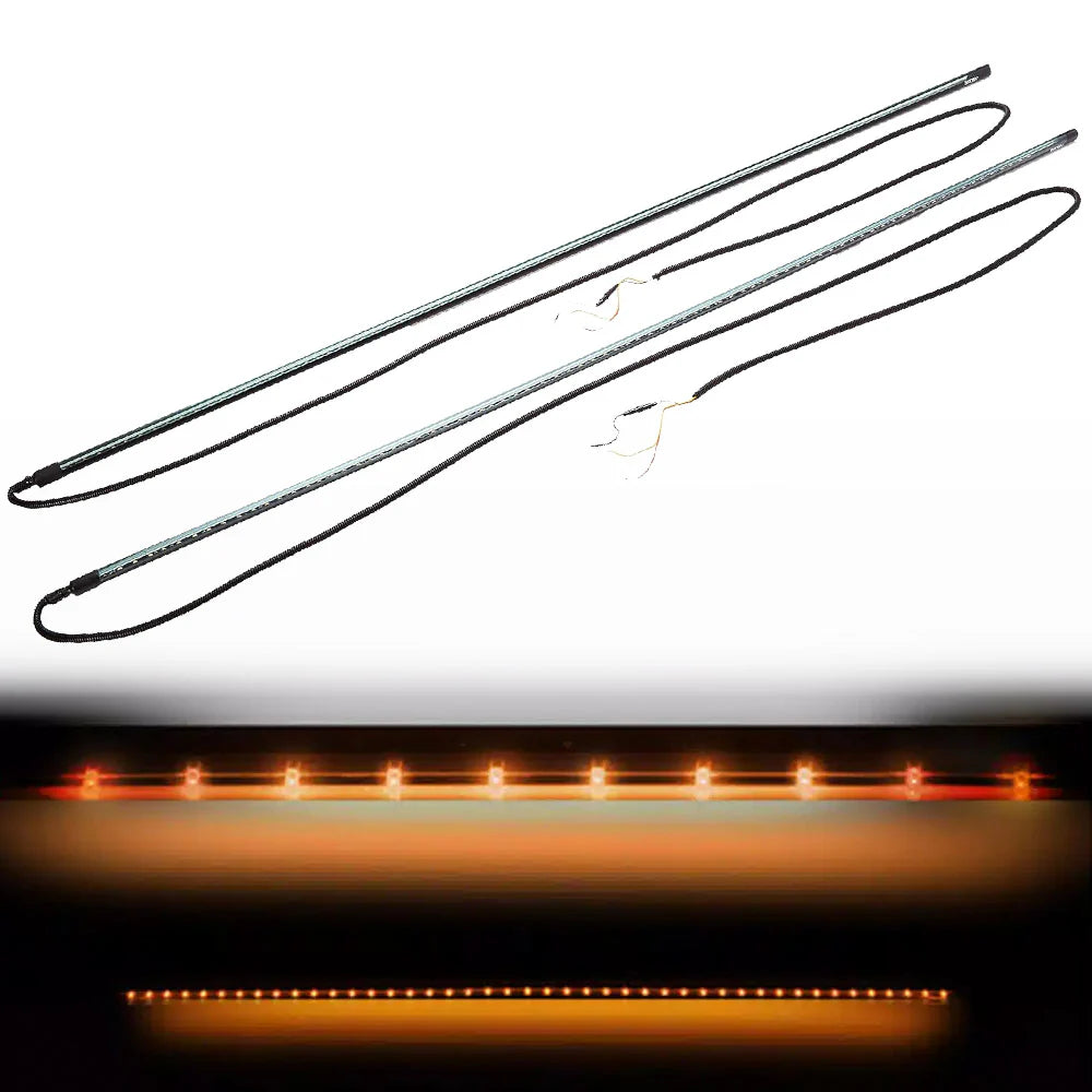 62 BIG RIG STROBING LED Running Light Kit in Amber or White with user selecatble strobe patterns - 2 Piece Set Includes Left Right Side (Fits all Extended Quad Cab Trucks)