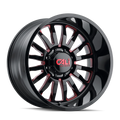 CALI OFF-ROAD SUMMIT 9110 GLOSS BLACK RED MILLED 20X9 8-180 0MM 124.1MM
