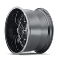 ~(37 lbs. 20X20X10)~ COGENT (8107) GLOSS BLACK/MILLED SPOKES 18X9 5-127/5-139.7 0mm 87.1mm