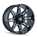 ~(34 lbs. 19X19X10)~ RAMPAGE (8090) BLACK/MILLED SPOKES 17X9 5-127/5-139.7 -12MM 87MM