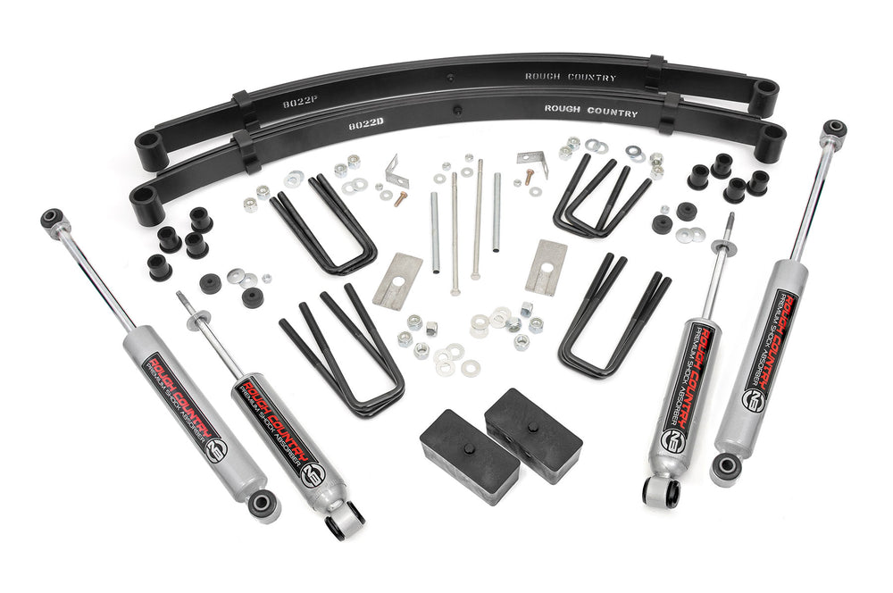 1x 23288 1x 6080 1x 7513 1x 23284 1x 8022P 1x 8022D 1x 6549 4 inch Lift Kit Rear Blocks Toyota Truck 4WD (1984-1985)