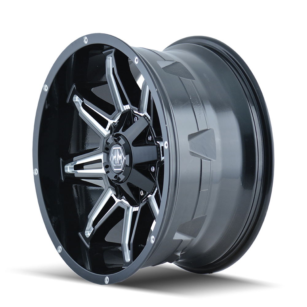 ~(32 lbs. 17X17X9)~ RAMPAGE (8090) BLACK/MILLED SPOKES 17X9 6-135/6-139.7 13mm 106mm