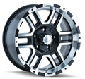~(37 lbs. 20X20X10)~ 179 (179) BLACK/MACHINED FACE/MACHINED LIP 18X9 8-165.1 12MM 130.8MM