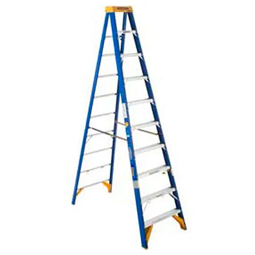 WERNER 10FT OLD BLUE ELECTRICIAN JOBSTATION LADDER TYPE IAA 375# CAPACITY