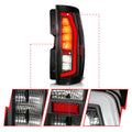 Anzo 07-14 Chevrolet Suburban / 07-14 GMC Yukon Black Full LED Tail Light Plank Style w/ Clear Lens