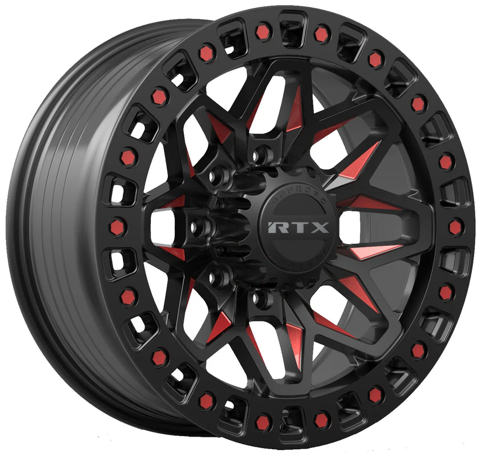 ZION 18X9 8X180 ET20 CB125.1 GLOSS BLACK MILLED RED