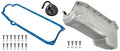 ALUM OIL PAN KIT BLK SBC FINNED