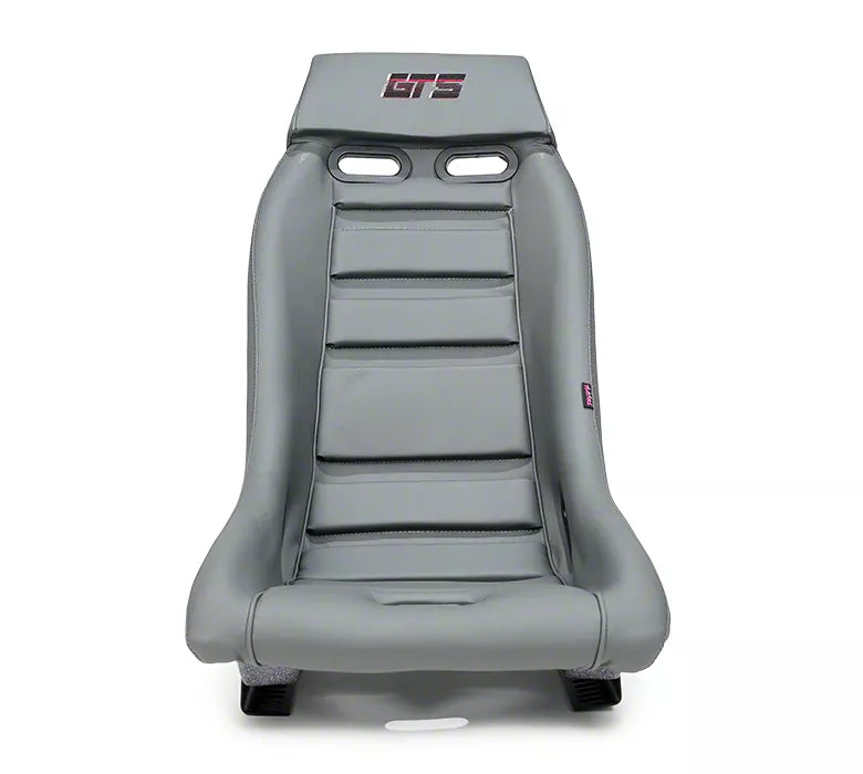 NRG GT Retro Bucket Seat -Gunmetal PVC Leather Gunmetal Stitching Multicolor Fiberglass Back Glitter