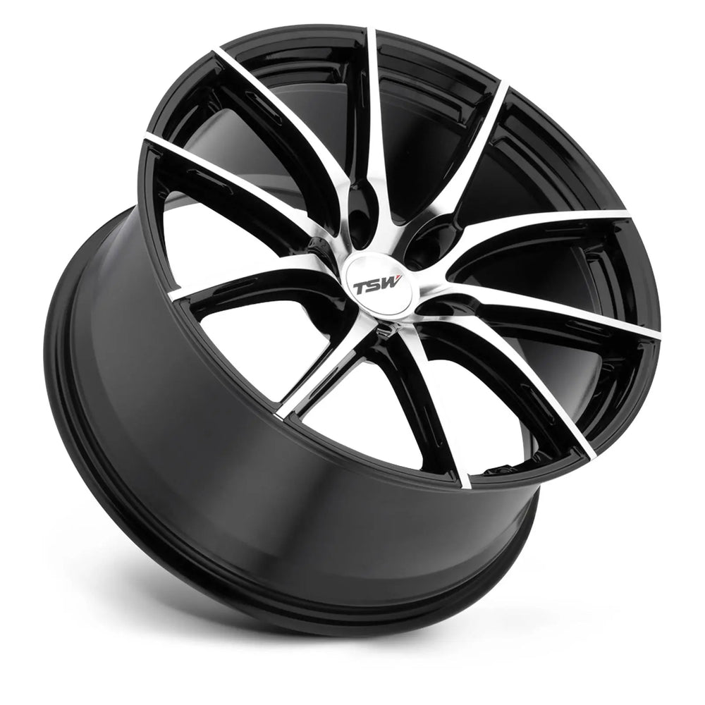 ~(31 lbs. 21X21X10)~ TSW SPRINT 19x8.5 5/108 ET40 CB72.1 GLOSS BLACK W/MIRROR CUT FACE
