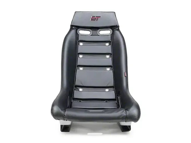 NRG GT Retro Bucket Seat - Black PVC Leather Black Stitching Multicolor Fiberglass Back w/ Glitter