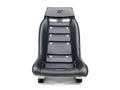 NRG GT Retro Bucket Seat - Black PVC Leather Black Stitching Multicolor Fiberglass Back w/ Glitter