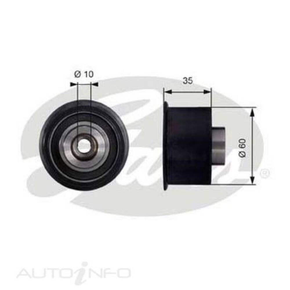 Gates Plastic Smooth/Backside (57.5 mm x 10.2 mm x 38 mm) - Flanged
