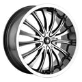 ~(38 lbs. 22X22X11)~ MAZZI 351 BLACK/MACHINED FACE/MACHINED LIP 20X8.5 5-112/5-120 40MM 72.62MM