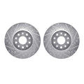 R1 16-25 Cadillac CT5 Front Drilled & Slotted Silver Brake Rotor Set