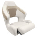 WISE BM3338 PREMIER SERIES PONTOON XL BUCKET SEAT W/ FLIP UP BOLSTER STONE / MOCHA JAVA / KHAKI