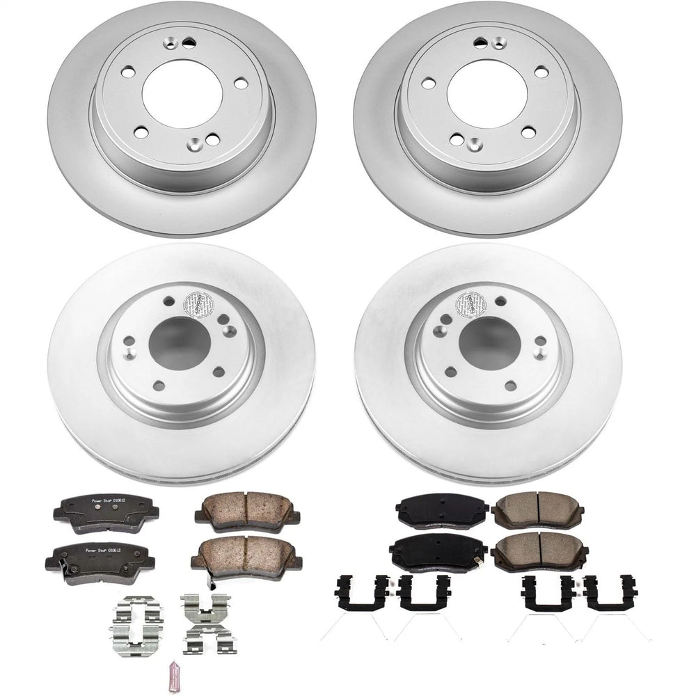 Power Stop 17-19 Kia Soul Front & Rear Z17 Evolution Geomet Coated Brake Kit