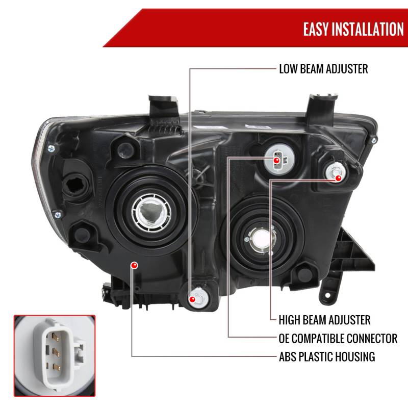 RETROFIT PROJECTOR HEADLIGHTS LED BAR OE STYLE CHROME HOUSING AND SMOKED LENS